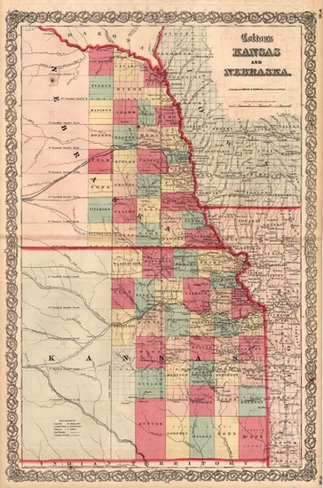 71-Plains Map By Joseph Hutchins Colton