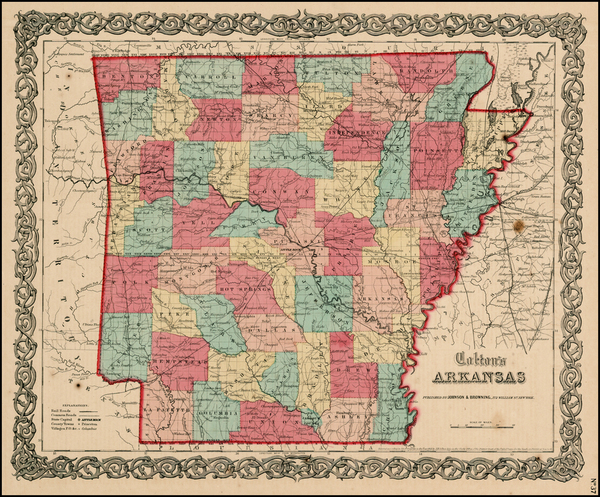 68-South Map By Joseph Hutchins Colton