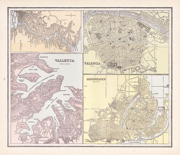 90-Europe, Spain, Turkey, Mediterranean and Balearic Islands Map By George F. Cram