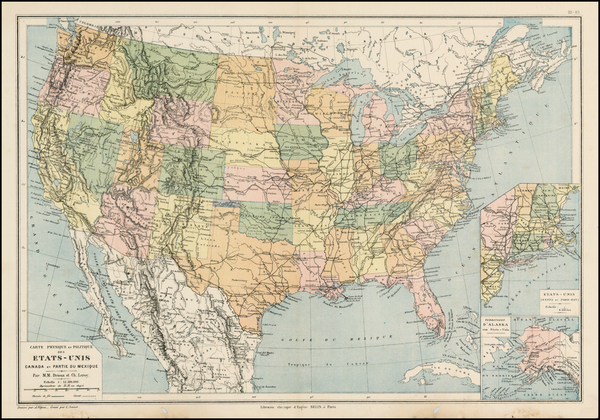 94-United States Map By Drioux et Leroy