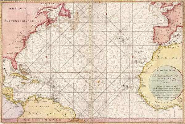 3-Atlantic Ocean Map By Depot de la Marine