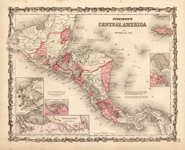 76-Central America Map By Benjamin P Ward  &  Alvin Jewett Johnson