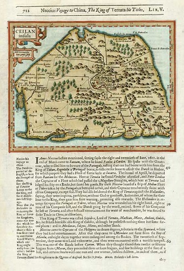 61-Asia and India Map By Jodocus Hondius / Samuel Purchas