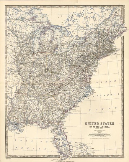 73-United States, Mid-Atlantic and Midwest Map By W. & A.K. Johnston