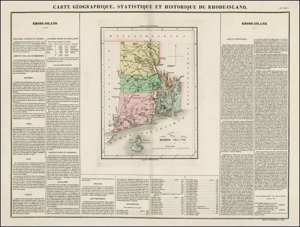 22-Rhode Island Map By Jean Alexandre Buchon