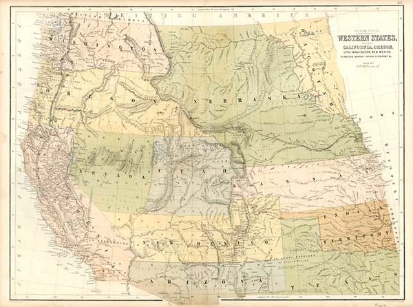 62-Plains, Southwest and Rocky Mountains Map By Adam & Charles Black