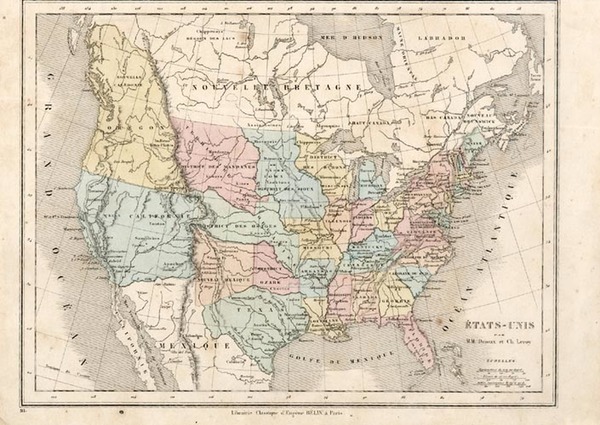 78-United States and Southwest Map By Drioux  &  Leroy