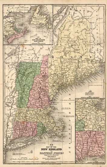 55-New England Map By Samuel Augustus Mitchell