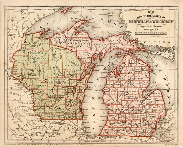 71-Midwest Map By Samuel Augustus Mitchell