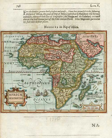 64-Africa and Africa Map By Jodocus Hondius / Samuel Purchas