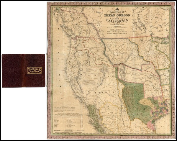 74-Texas, Rocky Mountains and California Map By Samuel Augustus Mitchell