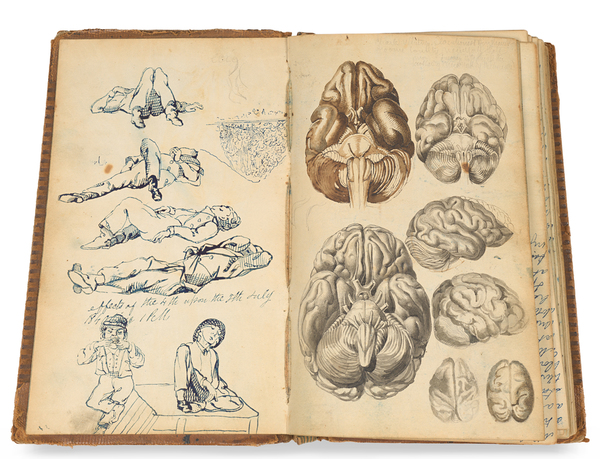 [ Photography - History ] [Manuscript journal with drawings by British miniature portrait artist, phrenologist and experimenter in daguerreotypes, recording daily experiences in New York City and Albany: mentions Eben Horsford, Robert Cornelius, George Prosch]