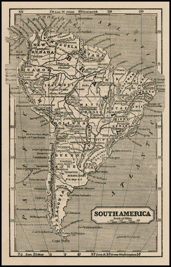 71-South America Map By Ensign, Bridgeman & Fanning