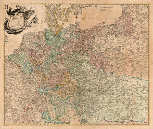 97-Netherlands, Austria, Poland, Hungary, Baltic Countries and Germany Map By Friedrich Gottlieb B