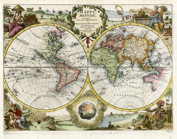 6-World and World Map By Pieter van der Aa