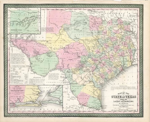 27-Texas and Southwest Map By Thomas, Cowperthwait & Co.