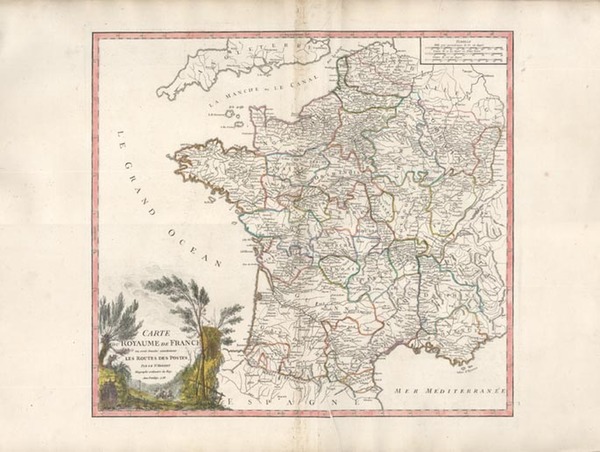 13-Europe and France Map By Gilles Robert de Vaugondy