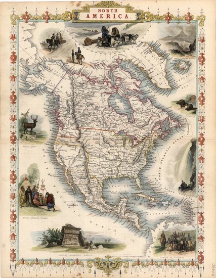 39-North America Map By John Tallis