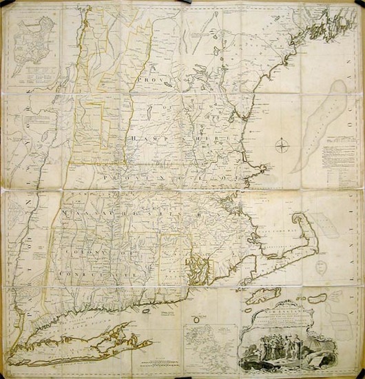 98-New England Map By Thomas Jefferys / Bradock Mead