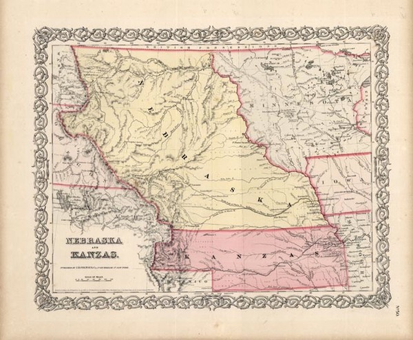 47-Plains, Southwest and Rocky Mountains Map By Joseph Hutchins Colton