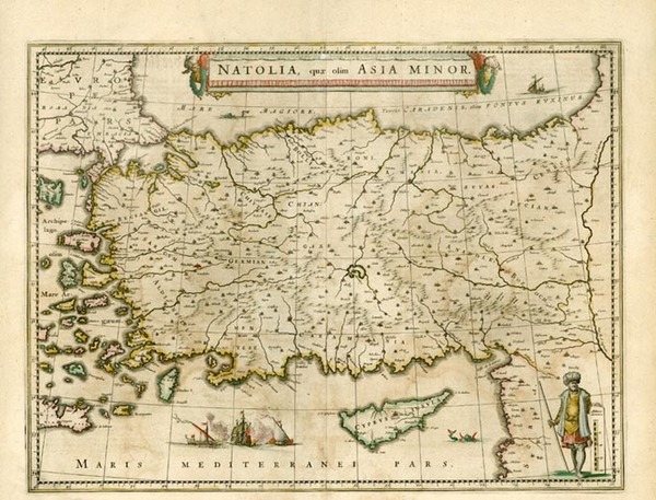 97-Europe, Turkey, Mediterranean, Asia, Turkey & Asia Minor and Balearic Islands Map By Willem