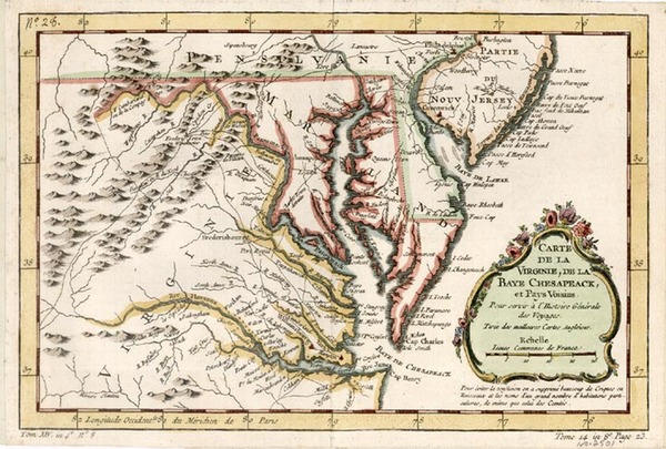 65-Mid-Atlantic, South and Southeast Map By Jacques Nicolas Bellin