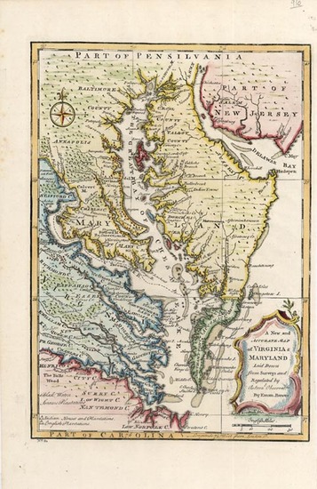 99-Mid-Atlantic and Southeast Map By Emanuel Bowen