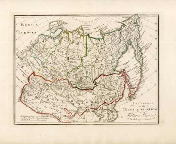 84-Asia, China, Central Asia & Caucasus and Russia in Asia Map By A.B. Borghi