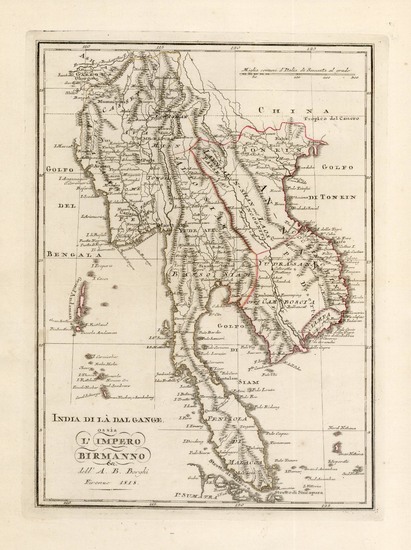 46-Asia, India and Southeast Asia Map By A.B. Borghi