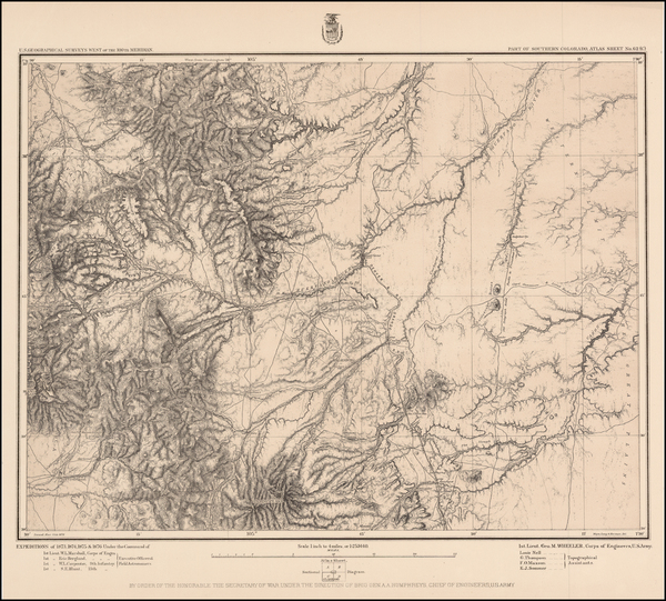 95-Southwest and Rocky Mountains Map By George M. Wheeler