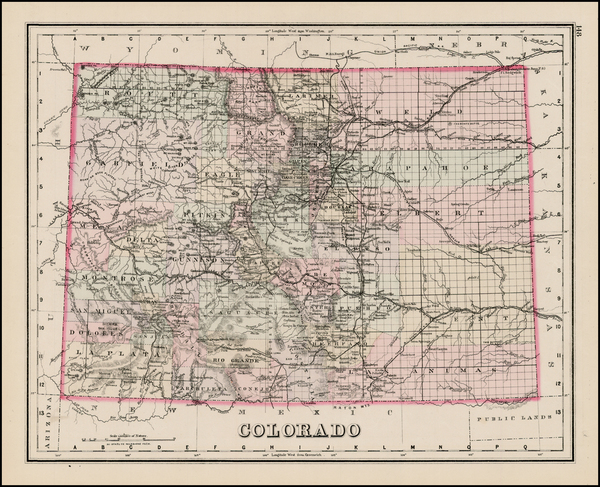 46-Southwest and Rocky Mountains Map By O.W. Gray