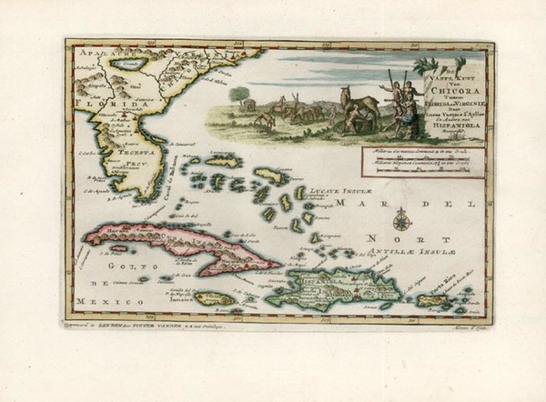 43-Southeast and Caribbean Map By Pieter van der Aa