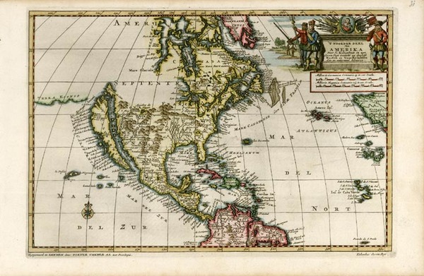 31-North America Map By Pieter van der Aa