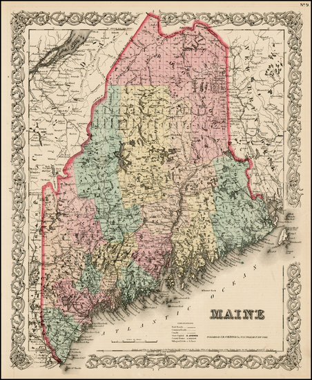 1-New England Map By Joseph Hutchins Colton