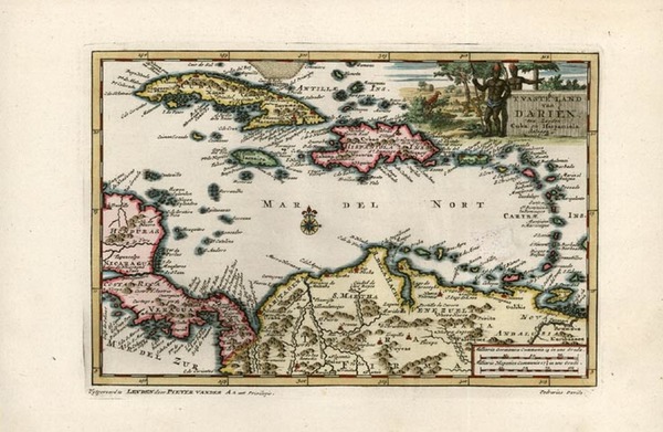 38-Caribbean and South America Map By Pieter van der Aa