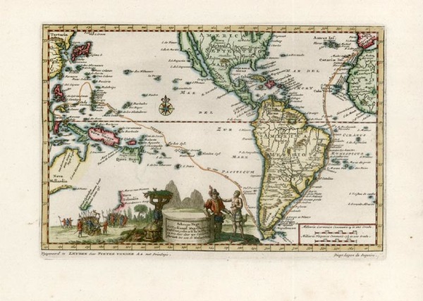 67-World, World, South America, Pacific and America Map By Pieter van der Aa