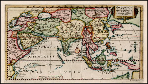 65-China, India, Southeast Asia and Central Asia & Caucasus Map By Pieter van der Aa