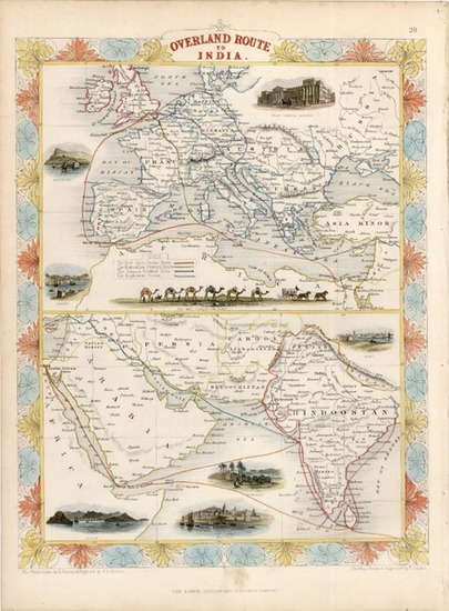 77-Europe, Europe, Asia, India, Central Asia & Caucasus and Middle East Map By John Tallis