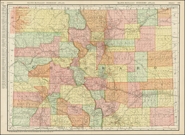 94-Southwest, Rocky Mountains and Colorado Map By Rand McNally & Company
