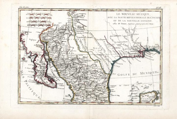 68-Texas, Southwest, Mexico and Baja California Map By Rigobert Bonne