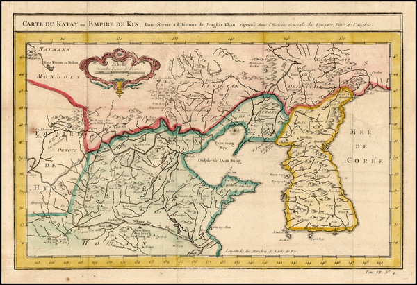 46-Asia, China and Korea Map By Jacques Nicolas Bellin