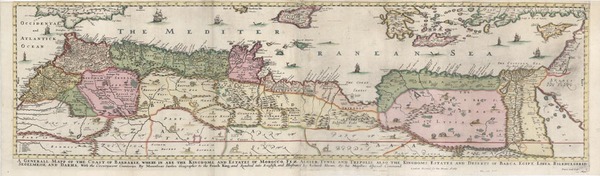 44-Europe, Mediterranean, Africa, North Africa and Balearic Islands Map By Richard Blome