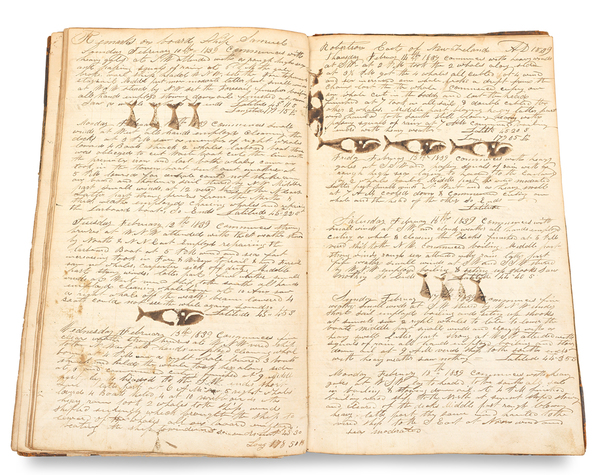 [American Whaler of New Zealand and Australia] The Ship Samuel Robertson Log Book 1837 Kept by Silas Tinkham [Log of Pacific whaling voyage from 1837 to September 18, 1839]. Remarks on board Ship Samuel Robertson of New Bedford