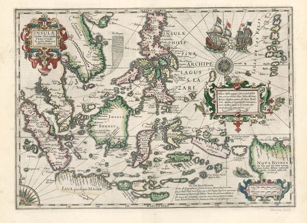 95-Asia, Southeast Asia, Philippines, Australia & Oceania and Oceania Map By Jodocus Hondius