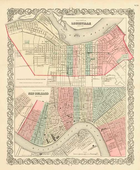 24-South and Midwest Map By Joseph Hutchins Colton