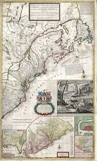 22-United States, New England and Mid-Atlantic Map By Herman Moll