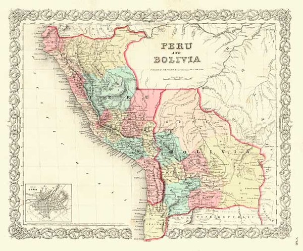 58-South America Map By Joseph Hutchins Colton