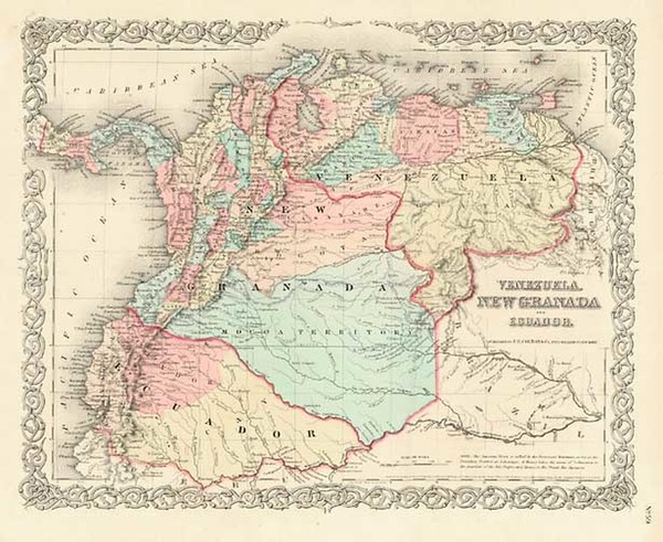 10-South America Map By Joseph Hutchins Colton