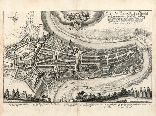 47-Europe and Switzerland Map By Matthaus Merian