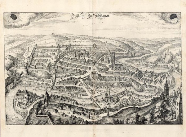 36-Europe, Switzerland and Germany Map By Matthaus Merian